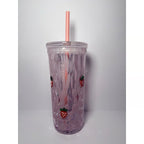 Starbucks Pink Vibes Strawberry Glass Cold Cup — 16oz