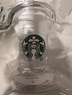 Starbucks Teddy Bear Bearista Barista Green Hat Glass Cold Cup 20oz USA Limited