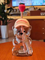 2026 New Starbucks Bearista Bear Cup Tumblers Strawberry Topper Baseball cap hot