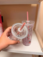 Starbucks Pink Vibes Strawberry Glass Cold Cup 16oz New Collection Cute Gift Mug