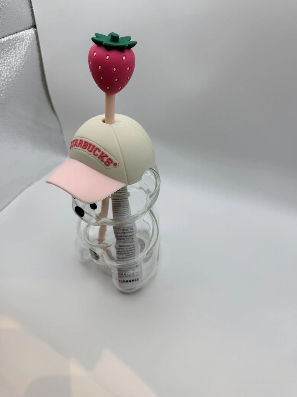 2026 Starbucks Pink Bearista Glass Cold Cup Strawberry Topper Baseball Cap USA
