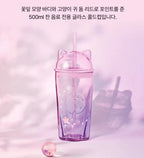 Starbucks Korea 2026 Cherry Blossom Blooming Cat Glass Cold Cup 500ml Limited